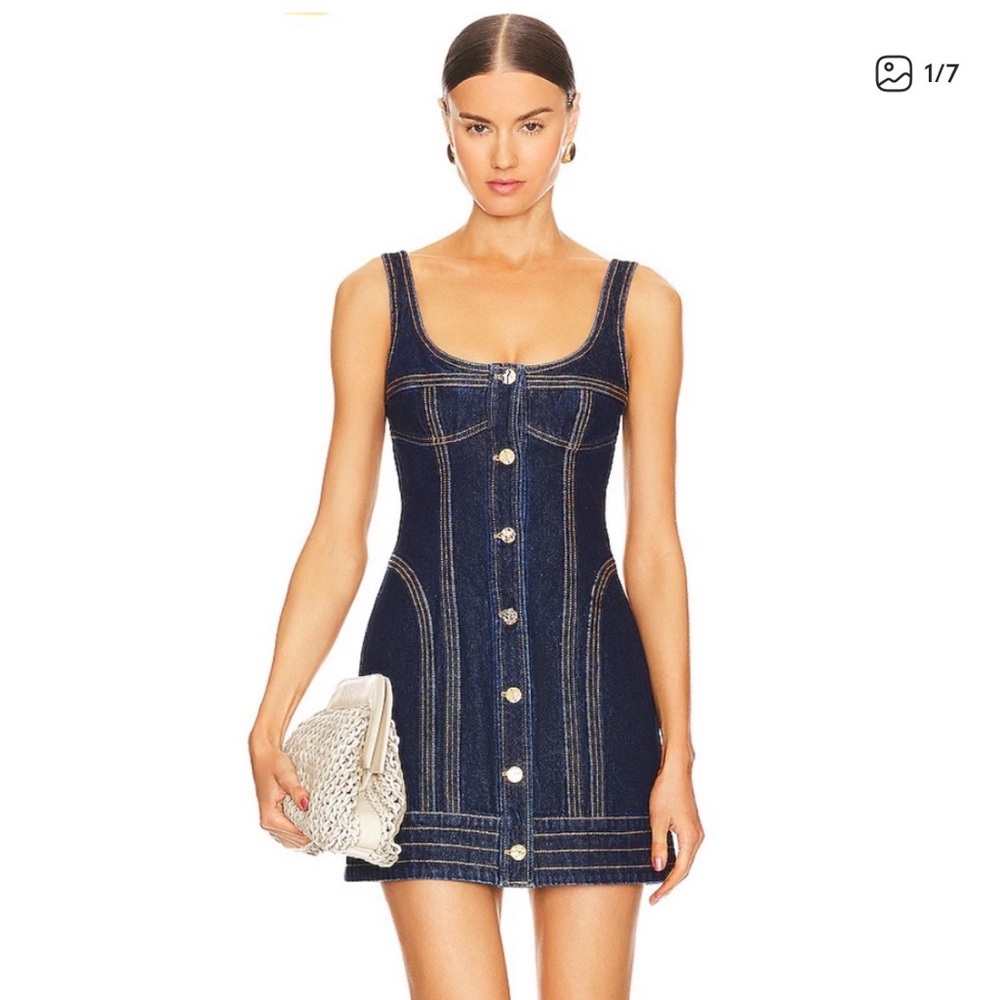 Acler Dark Blue Denim Mini Dress